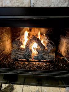 gas burning fireplace